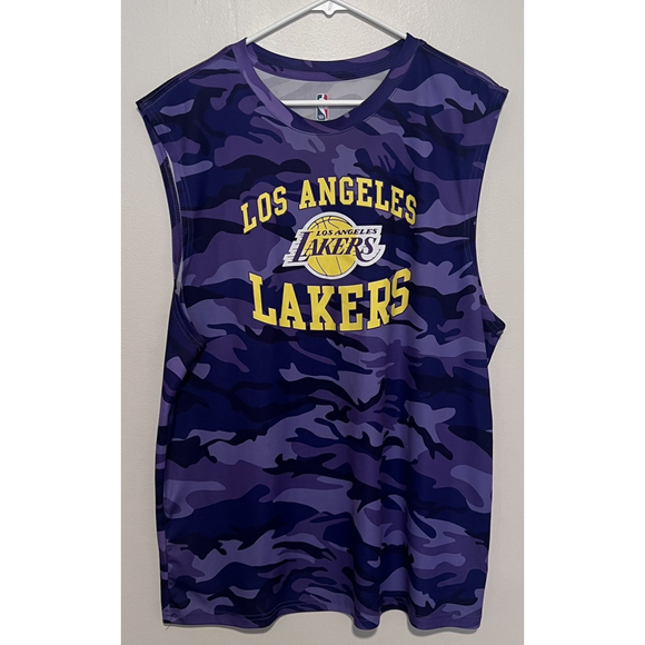 NBA Licensed Product Other - NBA LA Lakers Jersey Shirt Mens XL Purple Camo LeBron James Basketball Tank Top